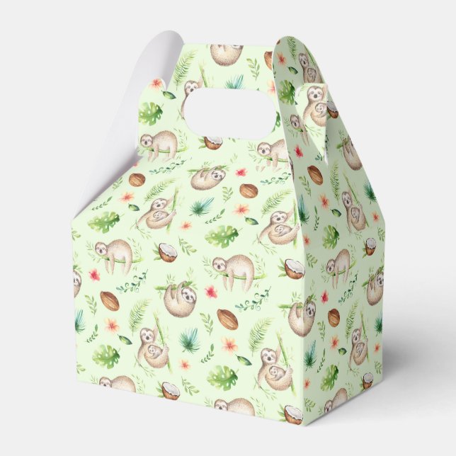 Caixinha De Lembrancinhas Padrão de Lama de Coco Tropical (Frente)