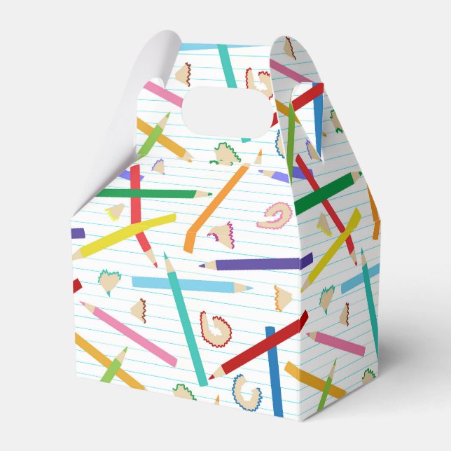 Caixinha De Lembrancinhas Padrão de Lápis Colorido (Frente)