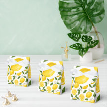 Padrão de Limão Fresco com Folhas e Flores