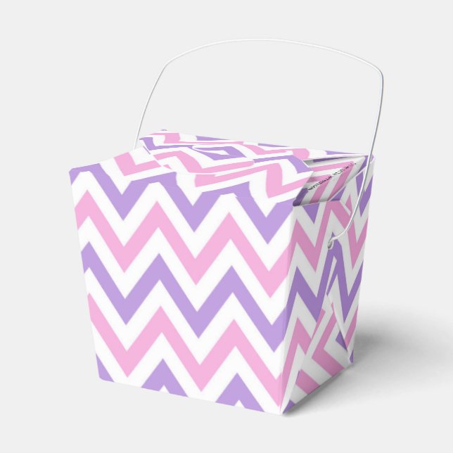 Caixinha De Lembrancinhas Padrão de Linha Geométrica Rosa Simples e Púrpura (Frente)