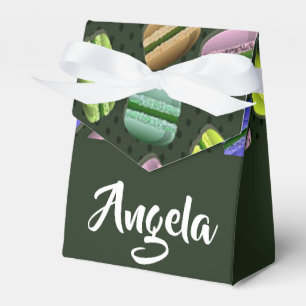 Caixinha De Lembrancinhas Padrão de macaron de nome personalizado