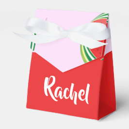 Caixinha De Lembrancinhas Padrão de melancia fatiada a rosa