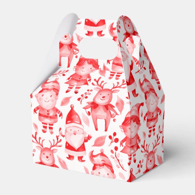 Caixinha De Lembrancinhas Padrão de Natal (Frente)