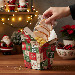 Caixinha De Lembrancinhas padrão de natal em patchwork country