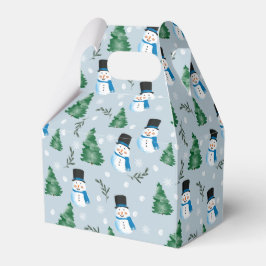 Caixinha De Lembrancinhas Padrão de Neve Invernal da Cana-de-Água