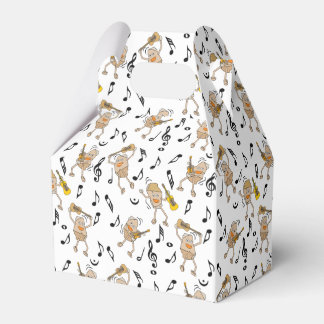 Caixinha De Lembrancinhas Padrão de Notas de Música de Violão