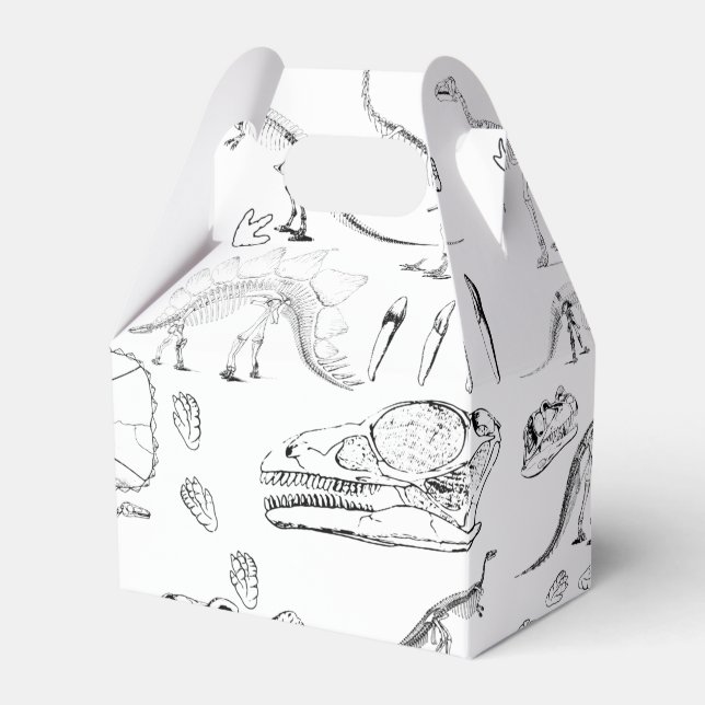 Caixinha De Lembrancinhas Padrão de Ossos Fósseis do Dinossauro (Frente)