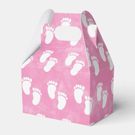 Caixinha De Lembrancinhas Padrão de Pegada do Chá de fraldas de Aquarela Ros