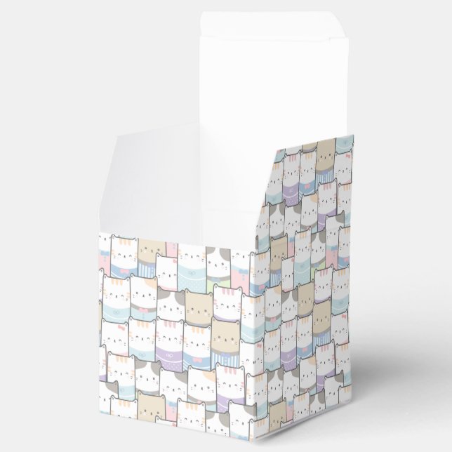 Caixinha De Lembrancinhas Padrão de rosto de Kitten Doodle (Aberto)