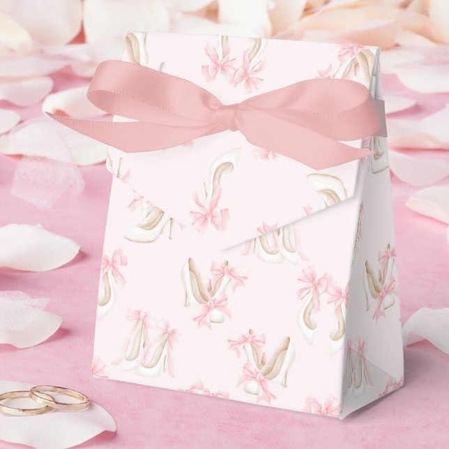 Caixinha De Lembrancinhas Padrão de Sapatos Coquette (Casamento)