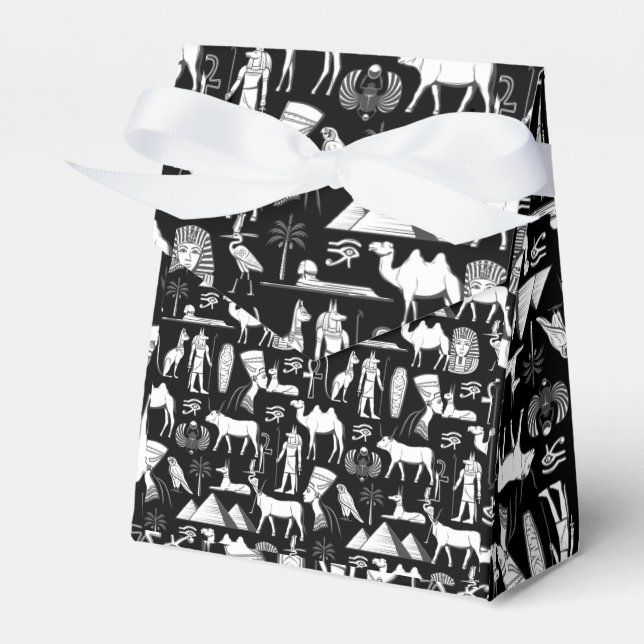 Caixinha De Lembrancinhas Padrão de Símbolo Hieróglifo do Antigo Egito (Frente)