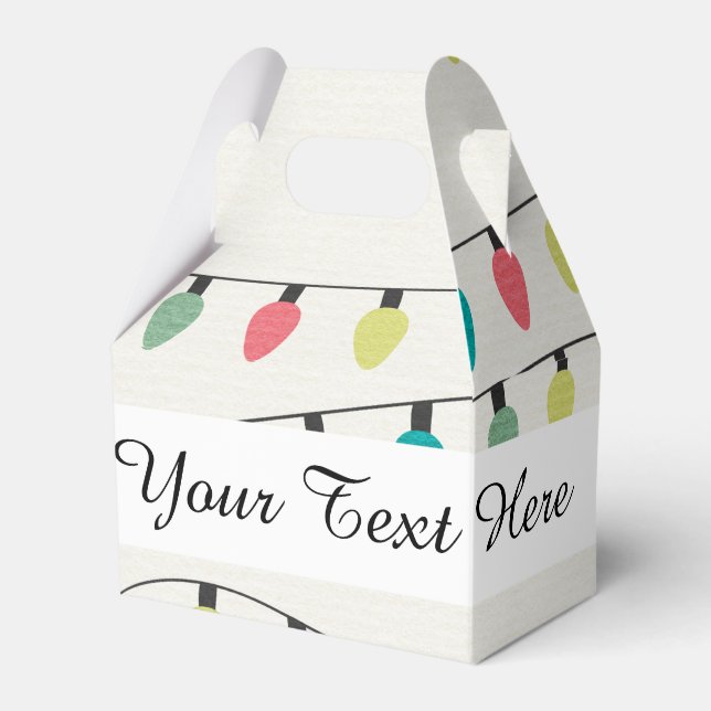 Caixinha De Lembrancinhas Padrão de String de Natal das Luzes (Frente)