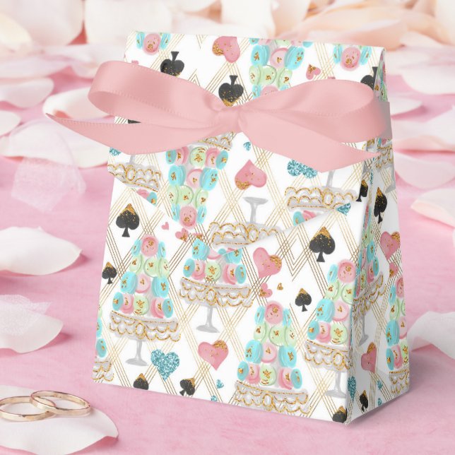 Caixinha De Lembrancinhas Padrão de tempo do chá (Casamento)