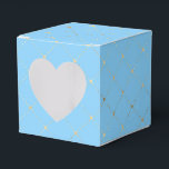 Caixinha De Lembrancinhas Padrão de Treliça Azul Pastel e Dourado<br><div class="desc">Caixa de favores com padrão de treliça em tons de azul bebê e dourado brilhante falso para complementar a coleção abaixo.</div>