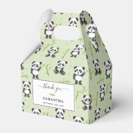 Caixinha De Lembrancinhas Padrão de Urso Panda Fofo Bambu Animais Kawaii
