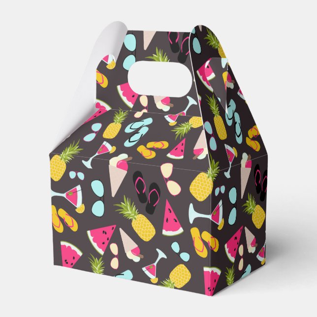Caixinha De Lembrancinhas Padrão de Verão tropical (Frente)