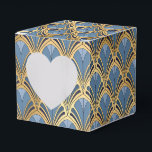 Caixinha De Lembrancinhas Padrão de Vintagem da Deco de Arte Dourada Elegant<br><div class="desc">Elegante Blue Art Deco Vintage Pattern Favor Boxes apresenta um elegante padrão de deco de arte em azul e ouro. Perfeito para festas,  eventos,  casamentos,  aniversário,  Natal,  Dia de as mães,  Dia de os pais,  feriados e presentes corporativos,  Criado pelo Evco Studio www.zazzle.com/store/evcostudio</div>