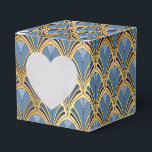Caixinha De Lembrancinhas Padrão de Vintagem da Deco de Arte Dourada Elegant<br><div class="desc">Elegante Blue Art Deco Vintage Pattern Favor Boxes apresenta um elegante padrão de deco de arte em azul e ouro. Perfeito para festas,  eventos,  casamentos,  aniversário,  Natal,  Dia de as mães,  Dia de os pais,  feriados e presentes corporativos,  Criado pelo Evco Studio www.zazzle.com/store/evcostudio</div>