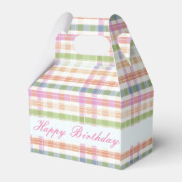 Caixinha De Lembrancinhas Padrão de Xadrez Rosa Moderno