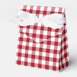 Caixinha De Lembrancinhas Padrão de Xadrez Vermelho Rustic Farmhouse