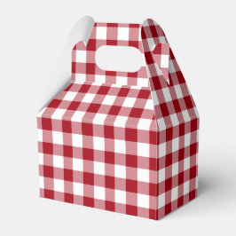 Caixinha De Lembrancinhas Padrão de Xadrez Vermelho Rustic Farmhouse