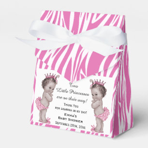 Caixinha De Lembrancinhas Padrão de Zebra Rosa Chá de fraldas da Princesa
