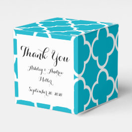 Caixinha De Lembrancinhas Padrão do Quatrefoil Branco Azul Scuba - Marrocos