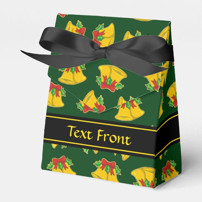 Caixinha De Lembrancinhas Padrão dos Sinos de Natal (Frente)