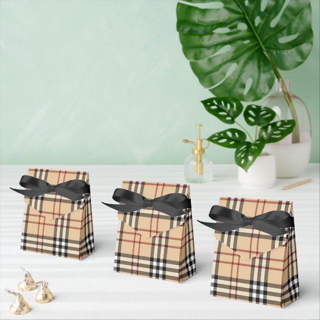 Caixinha De Lembrancinhas Padrão Escocês Tartan     (Múltiplo)
