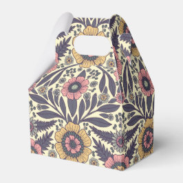 Caixinha De Lembrancinhas Padrão Floral Azul e Rosa Incolor