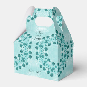 Caixinha De Lembrancinhas Padrão Floral, Azul Teal