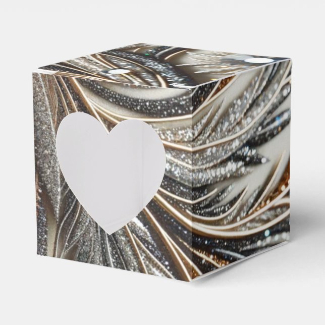 Caixinha De Lembrancinhas Padrão floral brilhante com gemstone (Frente)