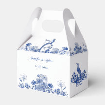 Padrão Floral Chinês Azul e Branco com Pássaro