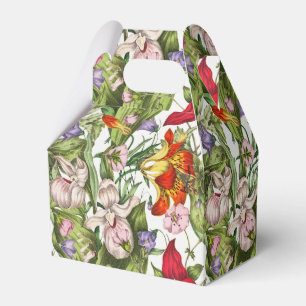 Caixinha De Lembrancinhas Padrão Floral Colorido Vintage Watercolor