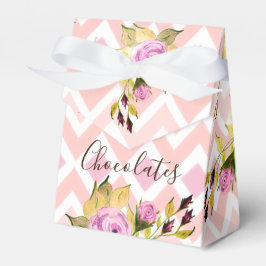 Caixinha De Lembrancinhas Padrão Floral Com Rosa