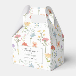 Caixinha De Lembrancinhas Padrão Floral de Flores Silvestres em Aquarela