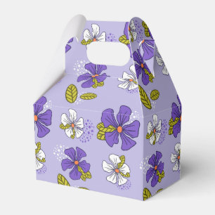 Caixinha De Lembrancinhas Padrão Floral de Primavera em Roxo