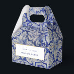 Caixinha De Lembrancinhas Padrão Floral de Vintagem do Mediterrâneo Azul e B<br><div class="desc">A mão pintou azulejos tradicionais do Mediterrâneo. Padrão de perfeição. Trabalho de arte de azulejo de folhas florais azul-mosaico e branco. O perfeito design decorativo,  presente ideal para qualquer ocasião.</div>