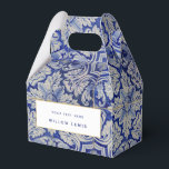 Caixinha De Lembrancinhas Padrão Floral de Vintagem do Mediterrâneo Azul e B<br><div class="desc">A mão pintou azulejos tradicionais do Mediterrâneo. Padrão de perfeição. Trabalho de arte de azulejo de folhas florais azul-mosaico e branco. O perfeito design decorativo,  presente ideal para qualquer ocasião.</div>