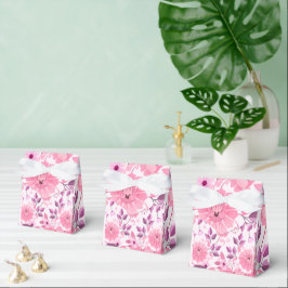 Caixinha De Lembrancinhas Padrão Floral Rosa com Flores Elegantes