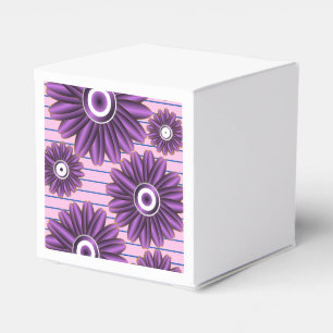 Caixinha De Lembrancinhas Padrão Floral Roxo Moderno Desenho de Flor Abstrat