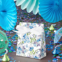 Padrão Floral Sem Costura de Aquarela Azul