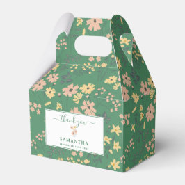 Caixinha De Lembrancinhas Padrão Floral Verde Boho Moderno