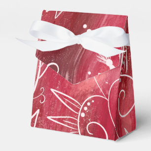 Caixinha De Lembrancinhas Padrão Floral Vermelho E Branco