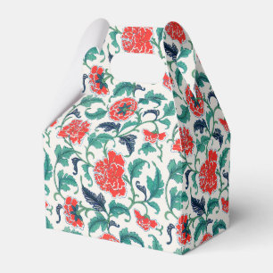 Caixinha De Lembrancinhas Padrão Floral Vermelho e Verde
