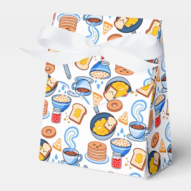 Caixinha De Lembrancinhas Padrão Fofo de Café da Manhã – Comida Kawaii Sem C (Frente)