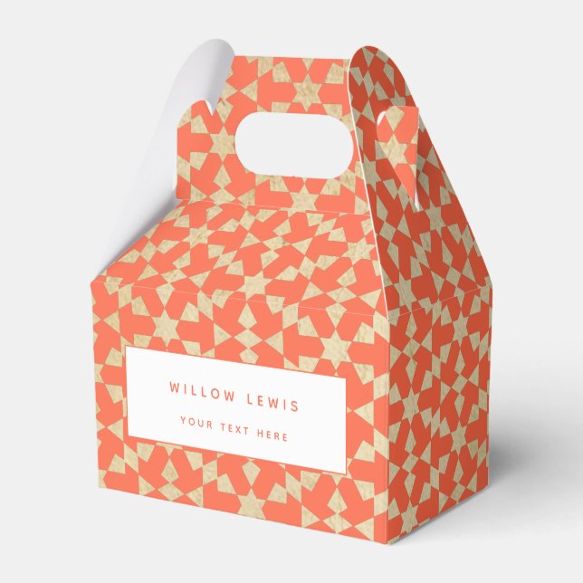 Caixinha De Lembrancinhas Padrão Geométrico Mosaico Etnoso-marroquino (Frente)