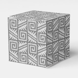 Caixinha De Lembrancinhas Padrão Ikat Aztec - Sombras de Cinza / Cinza