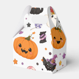 Caixinha De Lembrancinhas Padrão Kawaii de Halloween com Abóboras Fofas