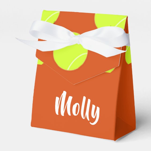 Caixinha De Lembrancinhas Padrão laranja de tênis verde (Frente)